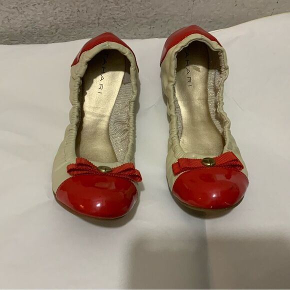 Tahari Gibson Red & Cream Ballet Flats Size 6 - Picture 1 of 6
